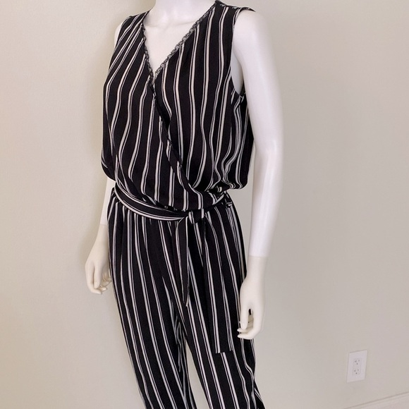 FAS Fille A Suivre Paris Ropmper Pants Black White - Picture 9 of 11